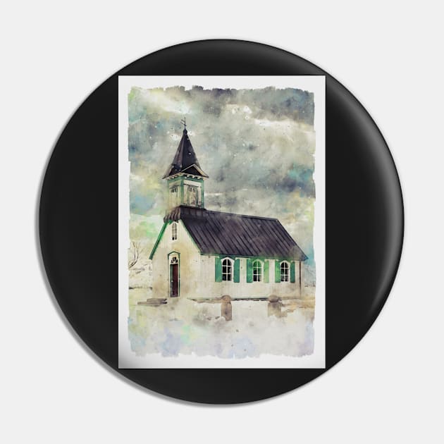 Church in the snow - watercolour painting Pin by simonrudd