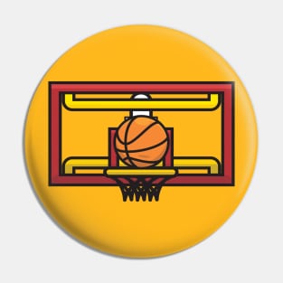 Basketball hoop and ball vector illustration. Pin