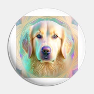 Fractal Design of A Golden Retriever Pin