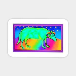 Bad Medieval Art Disgruntled Disco Rainbow 90s Frank Style Sheep Magnet