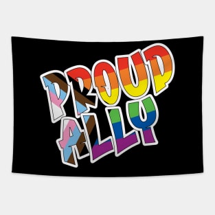 Proud Ally Pride Progress Flag Tapestry