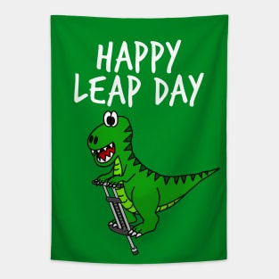 Happy Leap Day T-Rex Dinosaur 29 Feb 2024 Tapestry