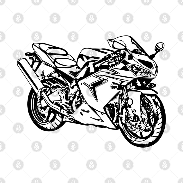 2005 ZX 10R Motorcycle Sketch Art by DemangDesign