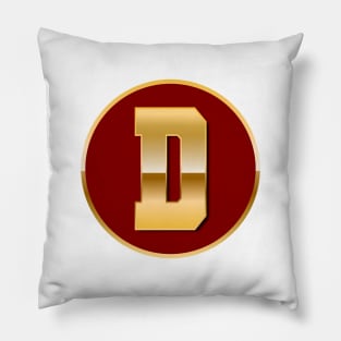 Gold letter D Pillow