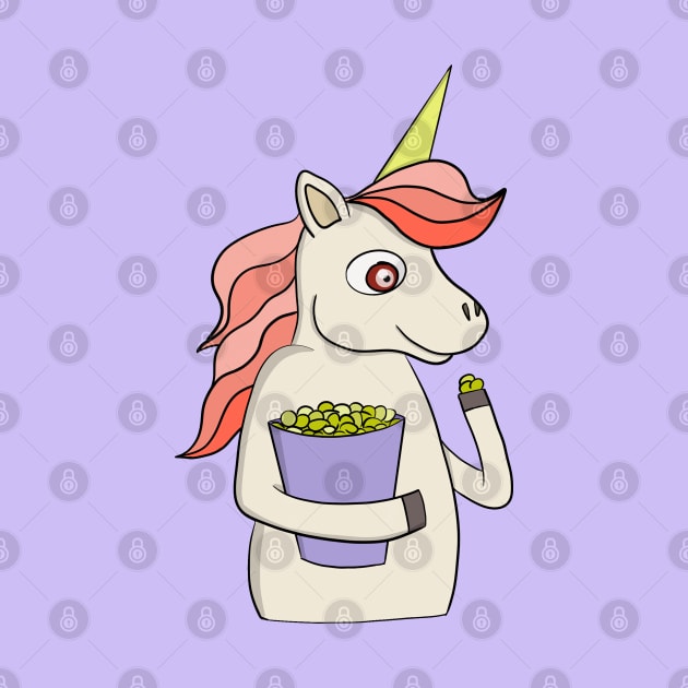 Unicorn eating popcorn by DiegoCarvalho