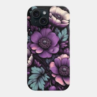 Violet Floral Illustration Phone Case