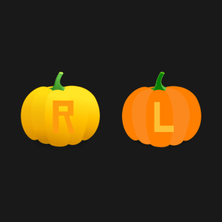 Left and Right Pumpkin X-Ray Markers Black Background T-Shirt