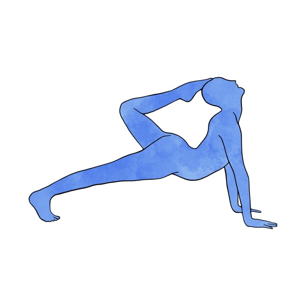 Watercolor Yoga Pose by murialbezanson