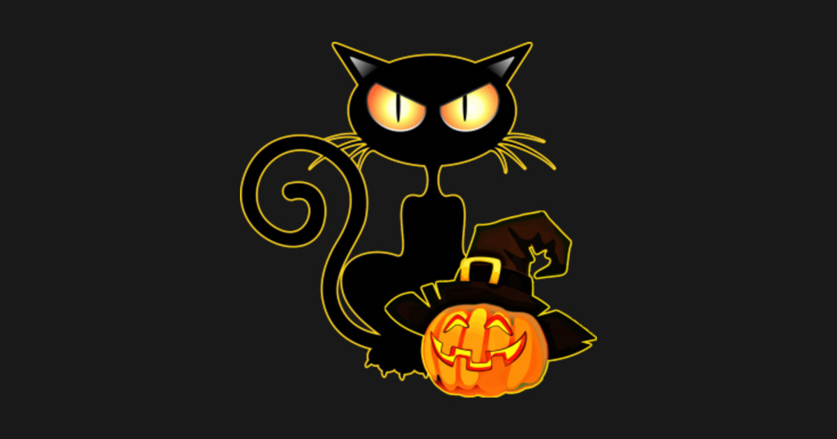 Cute Black Cat Jack O Lantern Witch Hat Halloween Gifts Cute Black Cat Jack O Lantern Witch Hat Pin Teepublic Au