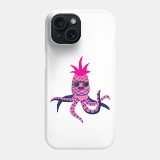 Pink Pineapple Octopus With Glasses and Papillon Phone Case