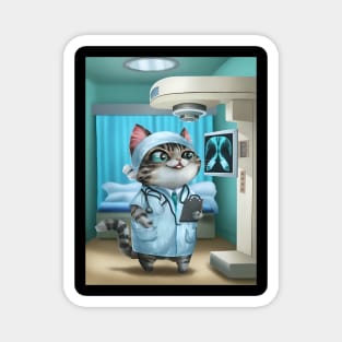 Cute radiologist cat Magnet