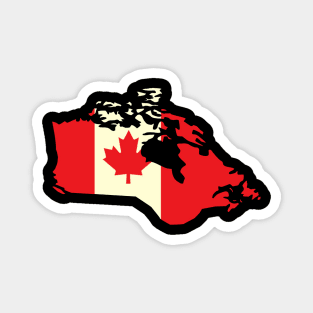 Canadian Flag Map and Leaf Magnet