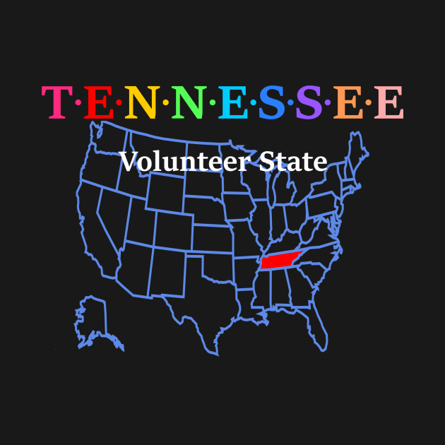 Tennessee, USA. Volunteer State. (With Map) by Koolstudio