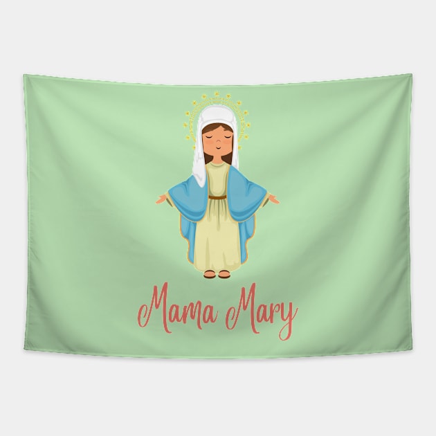 Virgin Mary, Mama Mary, Catholic Religious Group, Christianity Tapestry by Sparkling Art