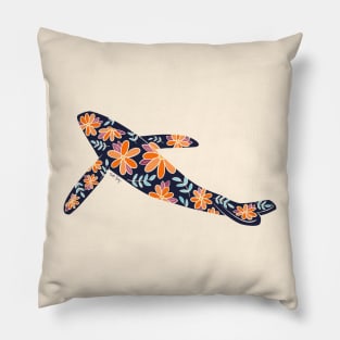 Floral Whale - 70s Colors Pillow