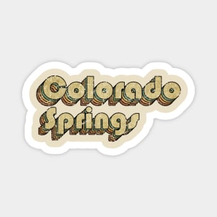 Colorado Springs // Vintage Rainbow Typography Style // 70s Magnet