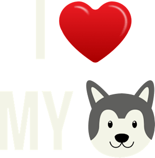 I Love My Husky - Siberian Husky Puppy Dog Face Magnet