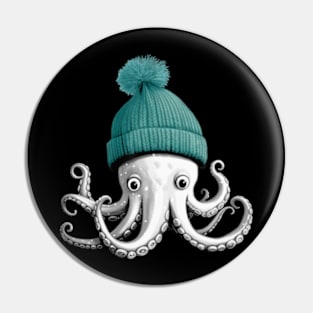 Cephalopod Octopus Lover Chilling In A Cap Pin