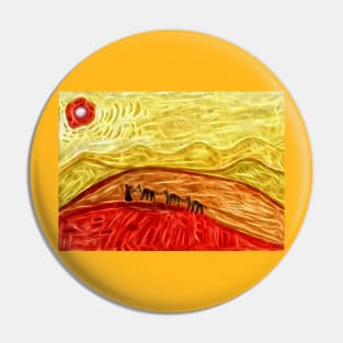 Caravan in Hot Desert Pin