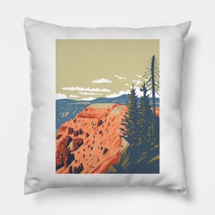 Cedar Breaks National Monument Natural Amphitheater Cedar City Utah USA WPA Art Poster Pillow