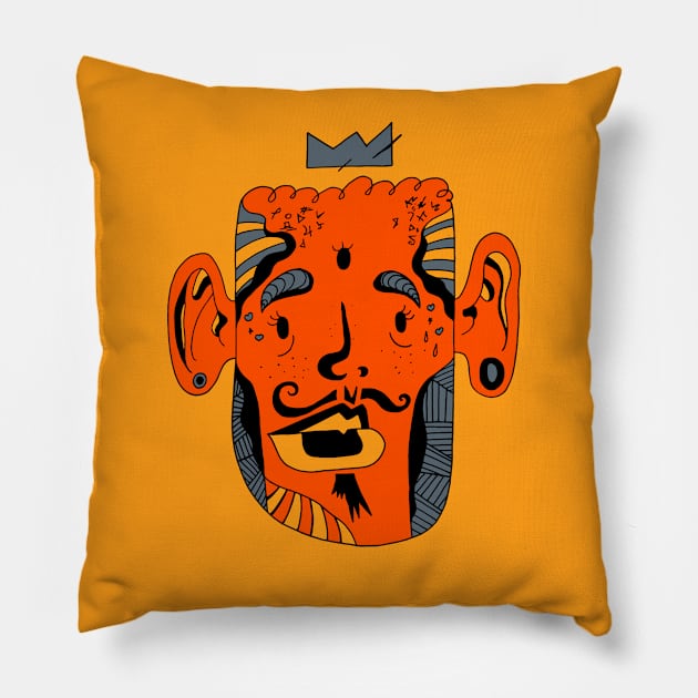 Orangrey Strange King Pierre Pillow by kenallouis