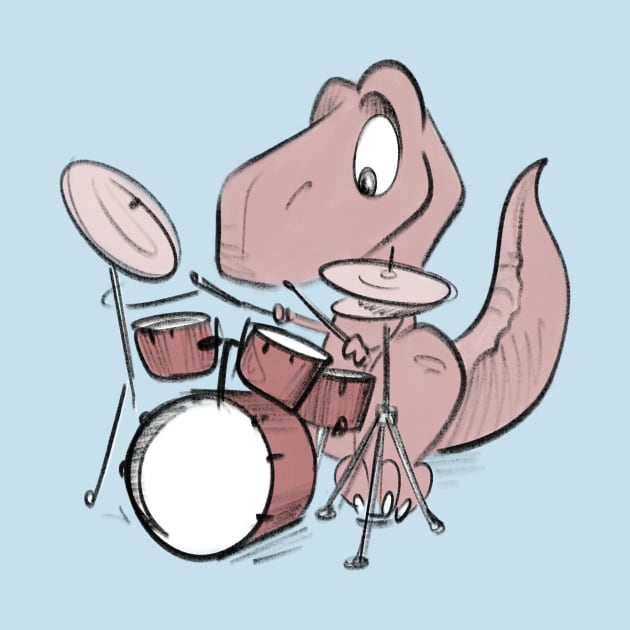 Dino drummer by Jason's Doodles