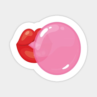 BUBBLEGUM BUBBLE KAWAII DESIGN ANIME MOUTH SEXY KAOMOJI LIPS EMOTICON CARTOON Magnet