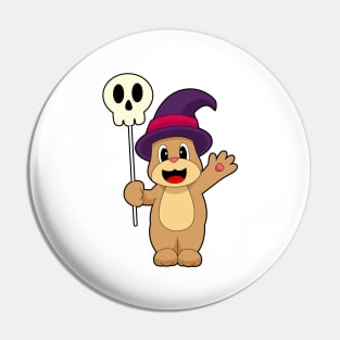 Bear Halloween Witch Ghost Pin