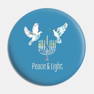 Peace and Light - Menorah design Pin