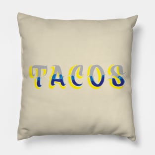 Tacos authentic mexican food callugraphy banner taquería rótulo Pillow