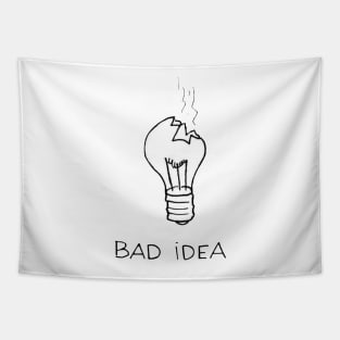 Bad Idea - Digital Drawing - B&W Tapestry