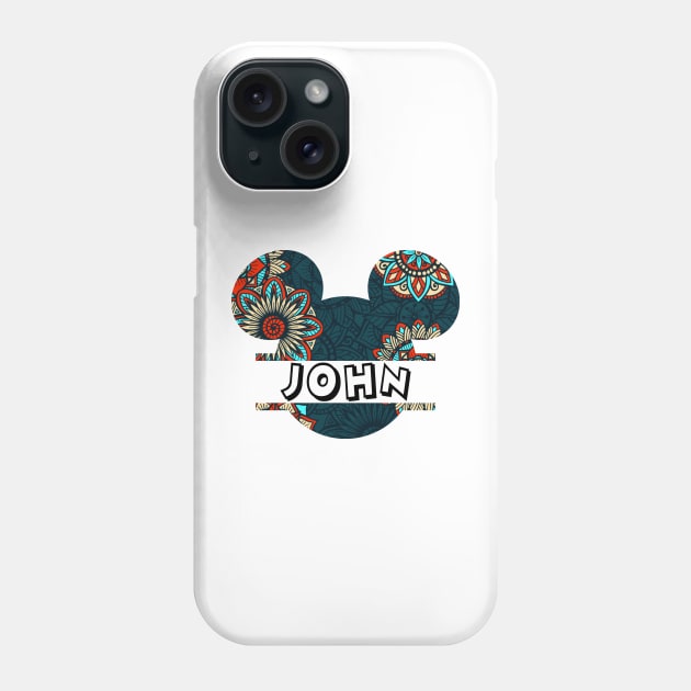 John Name With Seamless Pattern Phone Case by Maddalena's