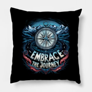 "Compass of Adventure - Nautical Exploration Design" Pillow