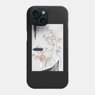 Woman outline painting sensual print Phone Case