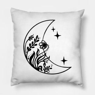 Moon Flower Art T-Shirt Pillow