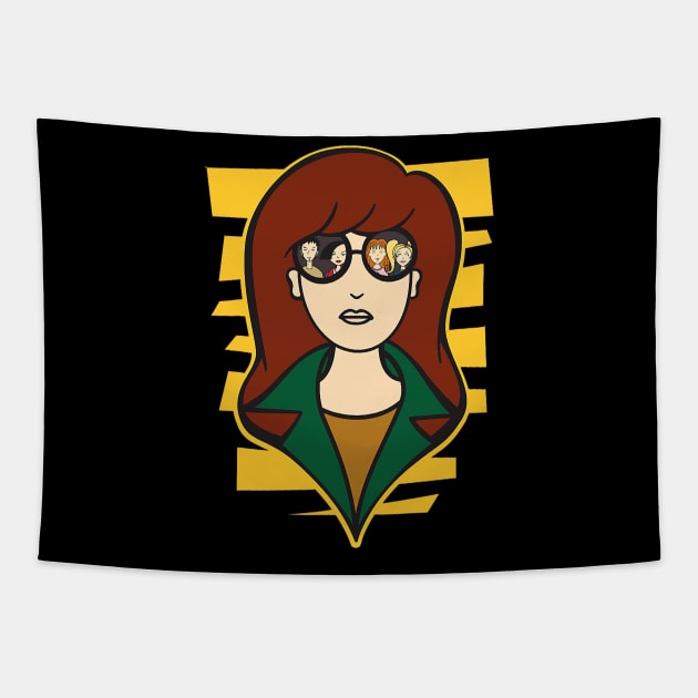 funny girl Cool Tapestry by Steven brown