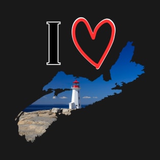 I Love Nova Scotia with Peggy's Cove Lighthouse T-Shirt