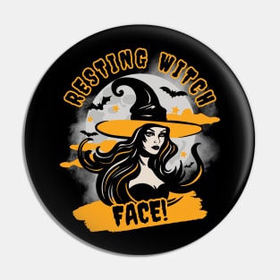 Resting witch face Pin