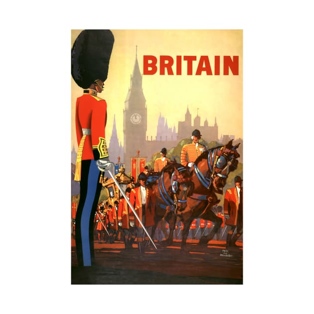 Vintage Travel Poster, the King's Guard on Horses by MasterpieceCafe