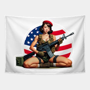 Tactical Girl Tapestry