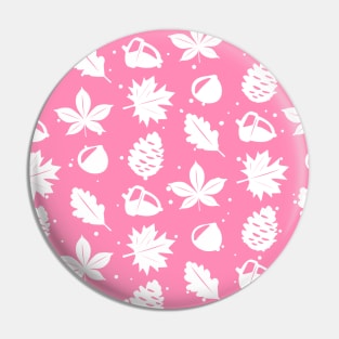 Graphic Nature Pattern on Pink Background Pin