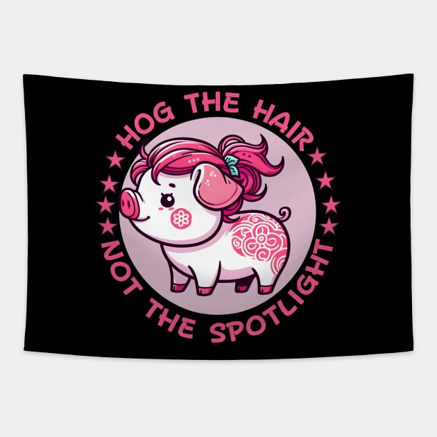 Hairstylist pig for beauticians Tapestry by Japanese Fever