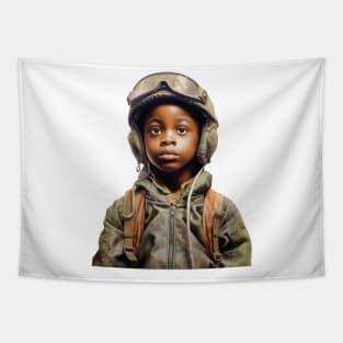 Military Minded Street Soldier Urban Warrior Black Boy Tapestry