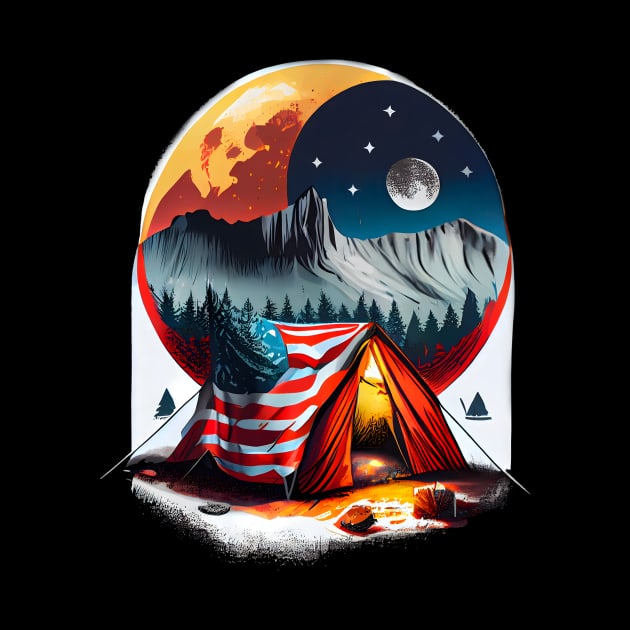 Adventure Awaits: Explore the Great Outdoors with Cool Hiking and Camping Motifs in the USA by MLArtifex