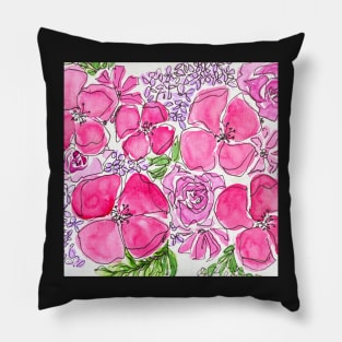 Lilacs, Roses, Poppies and Daisies Pillow