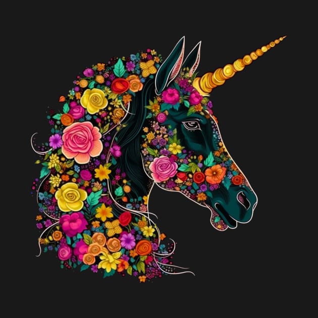 Unicorn of Flowers - Horse design by RichieDuprey