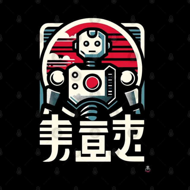 Epic Robot Samurai Tee - Traditional Meets Tech by Robot Tees