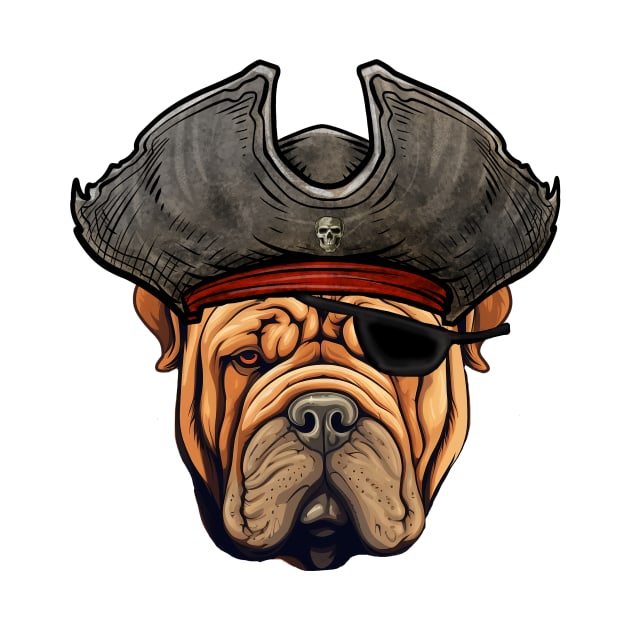 Funny Pirate Shar Pei Dog Sharpei by whyitsme