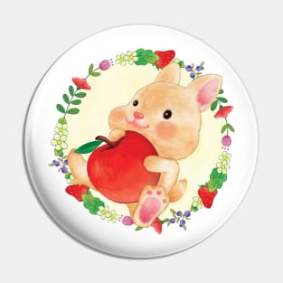 Apple Bunny Pin