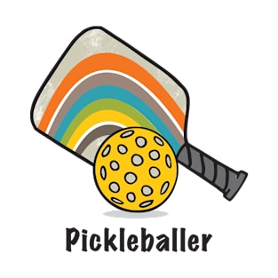 Simple pickleball and paddle illustration with Pickleballer T-Shirt